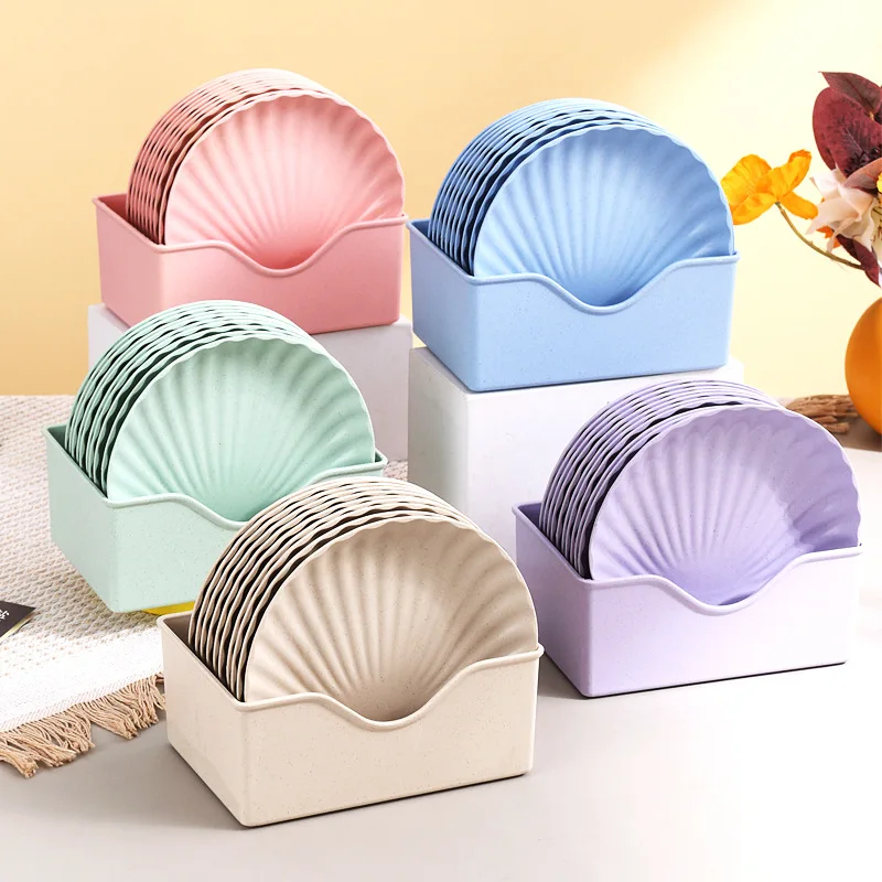 

Nordic plastic boneless plate set for home, bone trash plate set for dining table, creative high-end fruit plate
