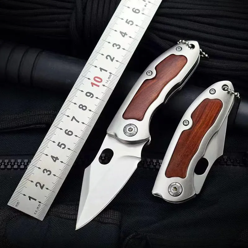 1pc,Outdoor Folding Knife Fine Mini Fruit Portable Stainless Steel Carry Defense Knife