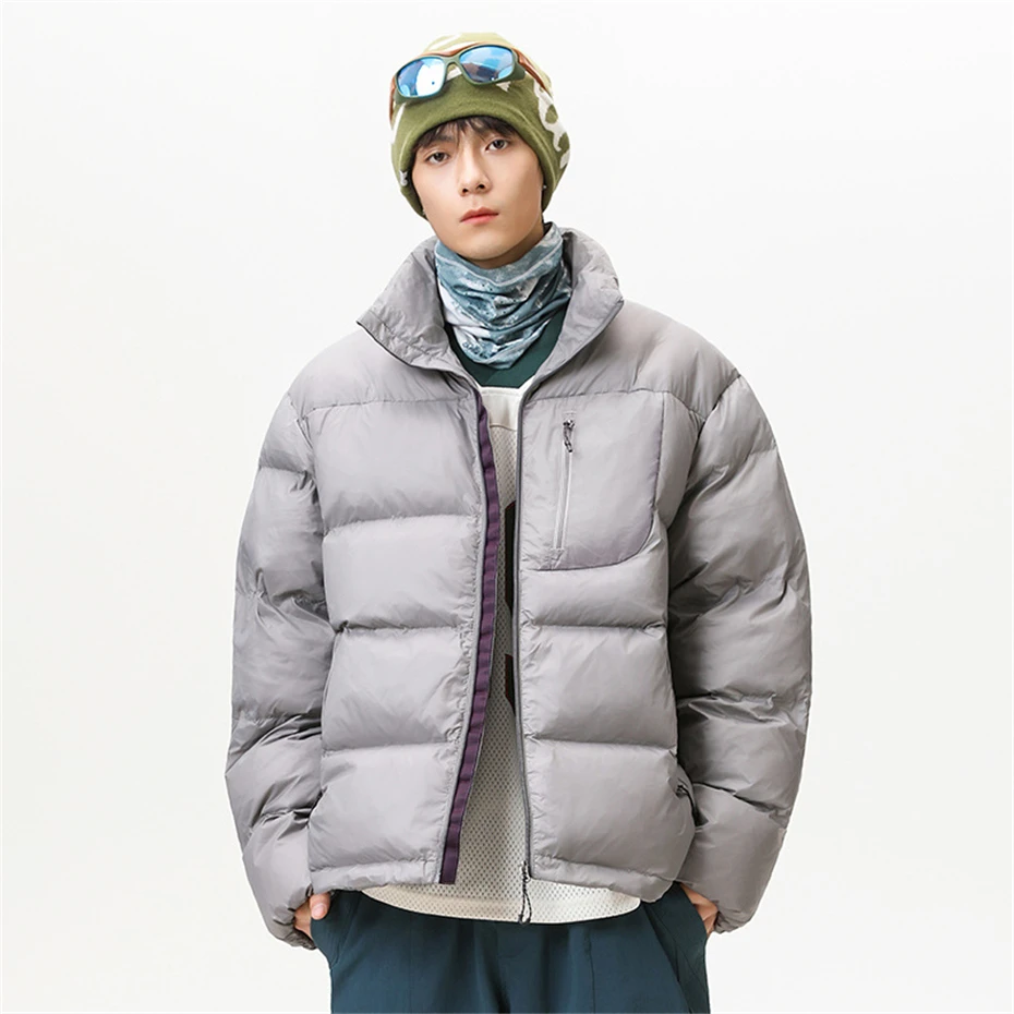Winter Parkas Men Thick Padded Jacket Coat Fashion Casual Solid Color Parkas Male Outerwear Outdoor