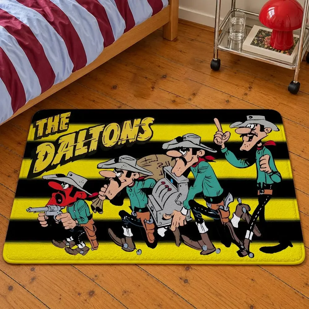 Comic Lucky Luke Jolly Jumper Daltons Floor Mat Soft Flannel Entrance Doormat Non-Slip Washable Rug For Bedroom Home Decor