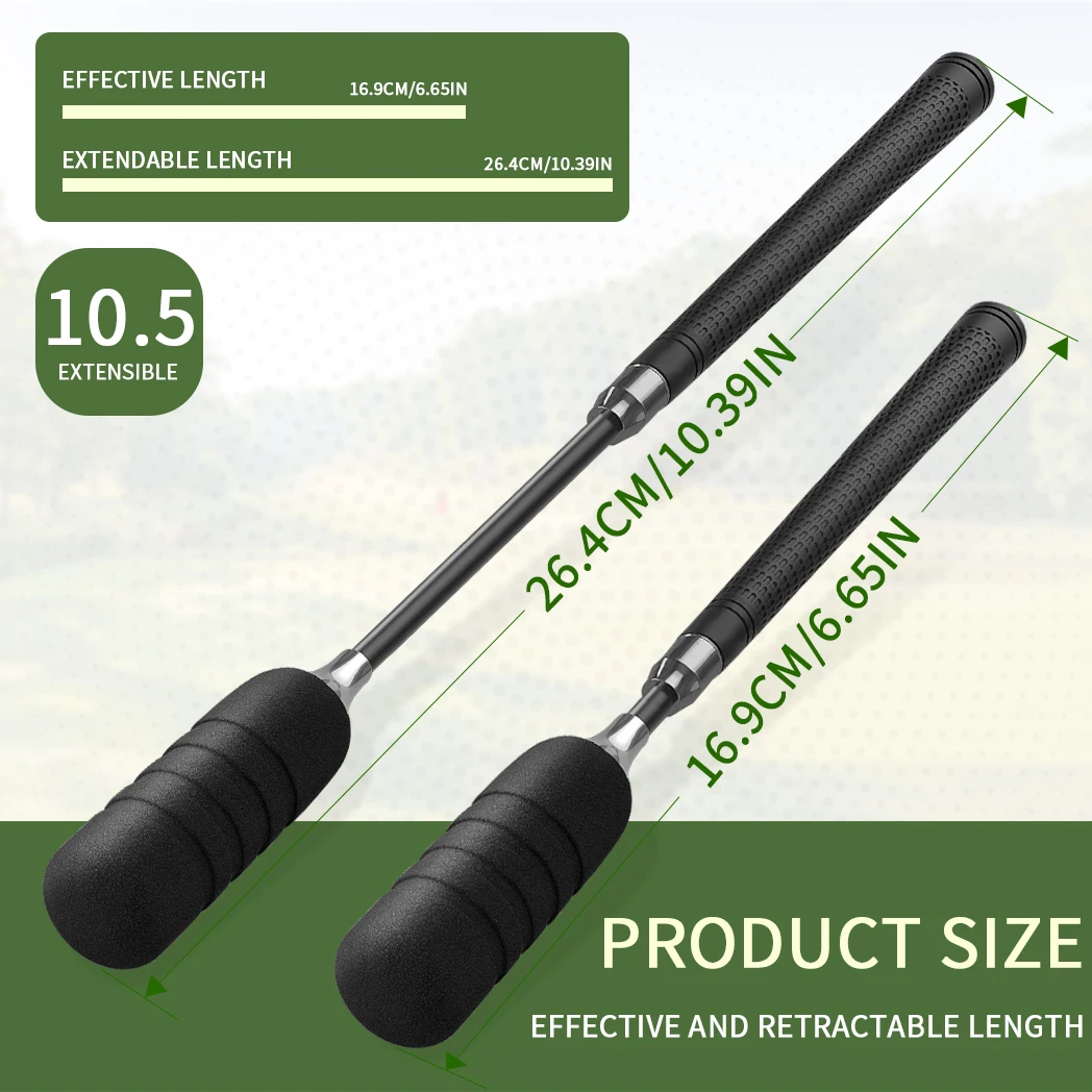Caiton 1Pc Telescopic Golf Swing Trainer Stick with Sound Feedback Tempo Rhythm Warm-Up Aid Indoor Outdoor Practice Tool Golfers