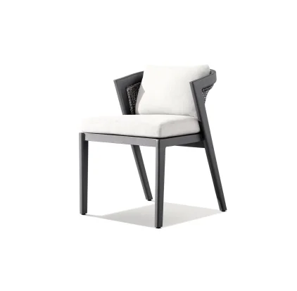 

Premium Aluminum Alloy Outdoor Set Lightweight Durable Modern Rattan Back Chairs Dining Table High-End Patio Furniture Villas