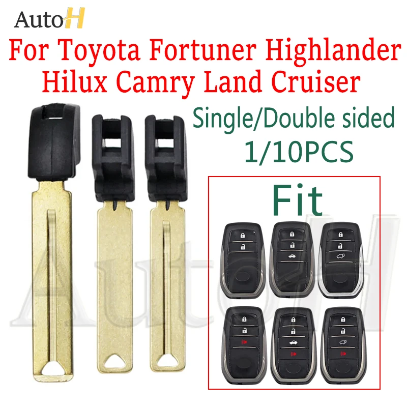 1/10PCS Car Mechanic Key Single/Double sided Blade for Toyota Fortuner Highlander Hilux Camry Land Cruiser Auto Smart Remote Key