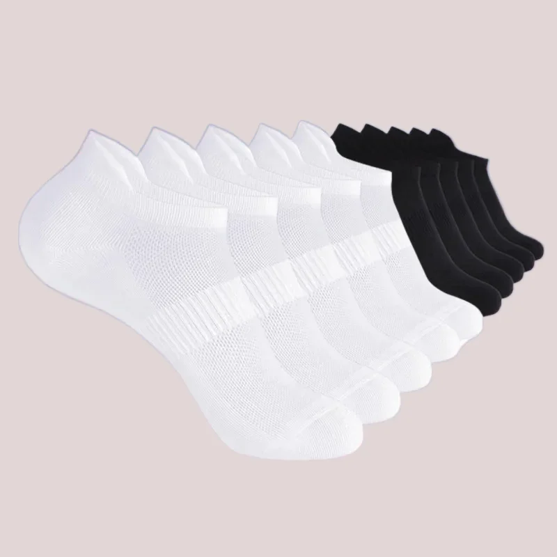 5/10/20 Pairs 2024 New Top Quality Ankle Sports Running Socks For Men White Black Grey Soft Thin Low Top Short Boat Film Socks