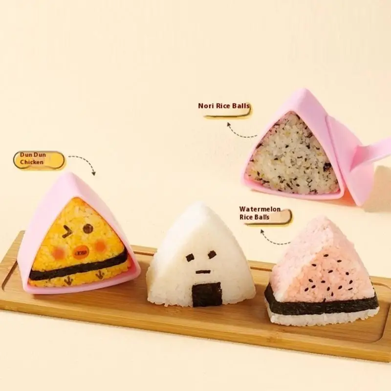 Molde triangular para Sushi, cebolla, bola de arroz, prensa de alimentos, juego de utensilios de cocina Bento japonés, Kit de marco para fabricante de Onigiri, herramientas, aparatos de comedor