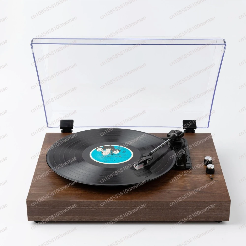 

Record Player Retro Record Player Wooden Phonograph Built-in Double-Trumpet Speaker Desktop Acrylic Dust Cover