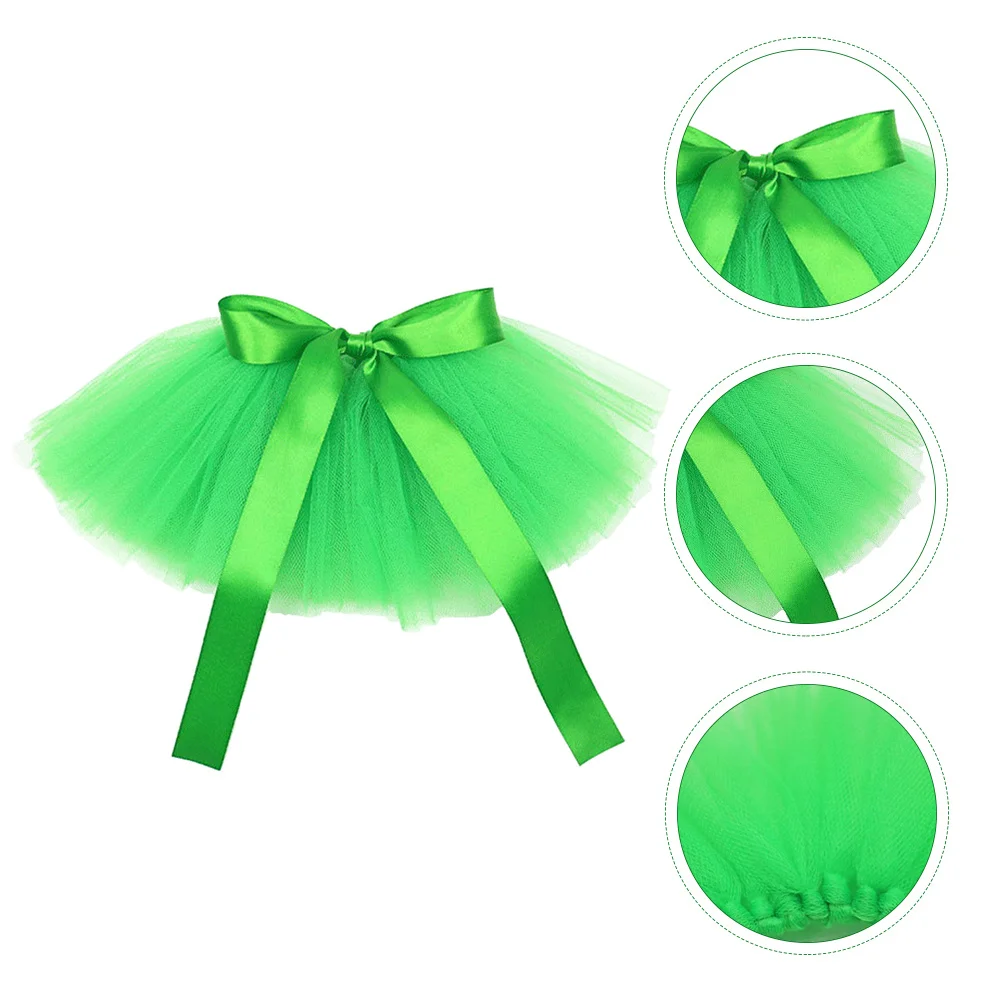 

1pc Pet Dog Dress Skirt Green Festival Party Gauze Design Cute Puppy Clothes Day Wear Dog Mesh Skirt For Small Dogs