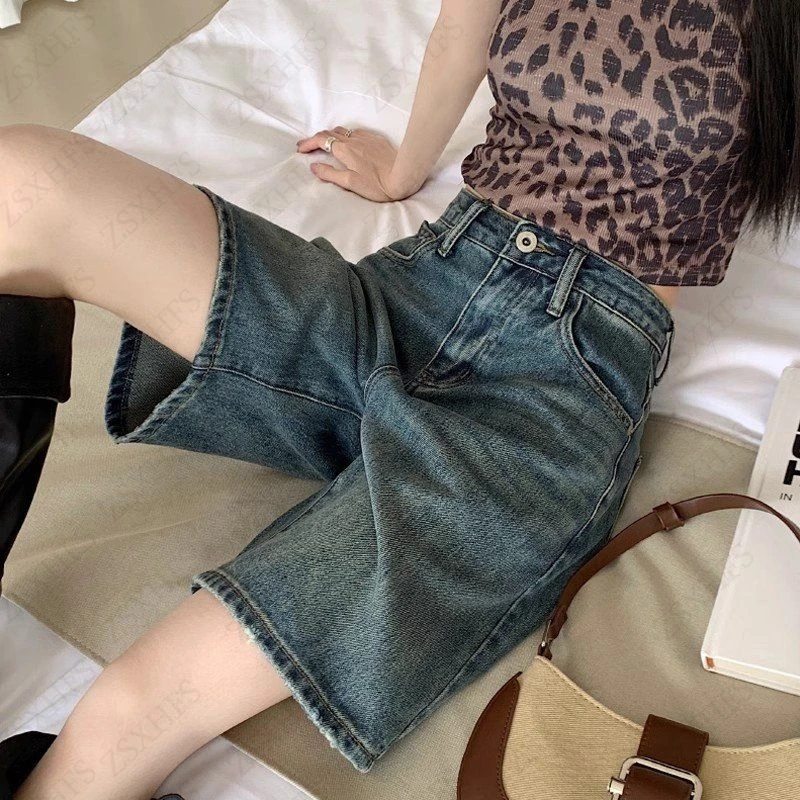 

Винтажные джинсовые шорты, женская одежда, корейские повседневные джинсовые шорты с высокой талией, панк-шорты Harajuku Femme, готические шорты Y2k с графикой