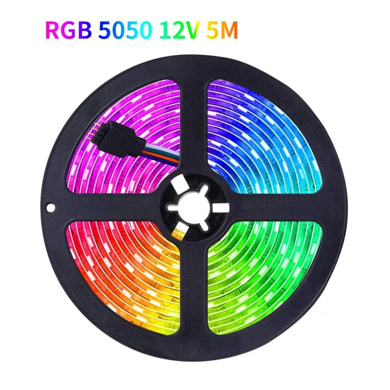 12V Led Strip Lights Led Lights For Room Adress RGB Tape Ribbon TV Backlight Neon 5050 5M Waterproof  Festoon Christmas Decor