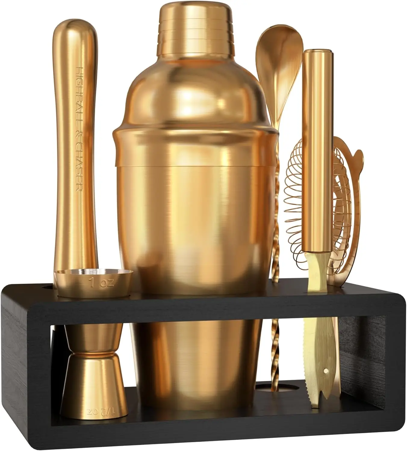 Cocktail Shaker Set: Bartender Kit for Home Bar Mixology Cocktail Bar Set Plus E-Book with 30 Recipes (Antique Gold)