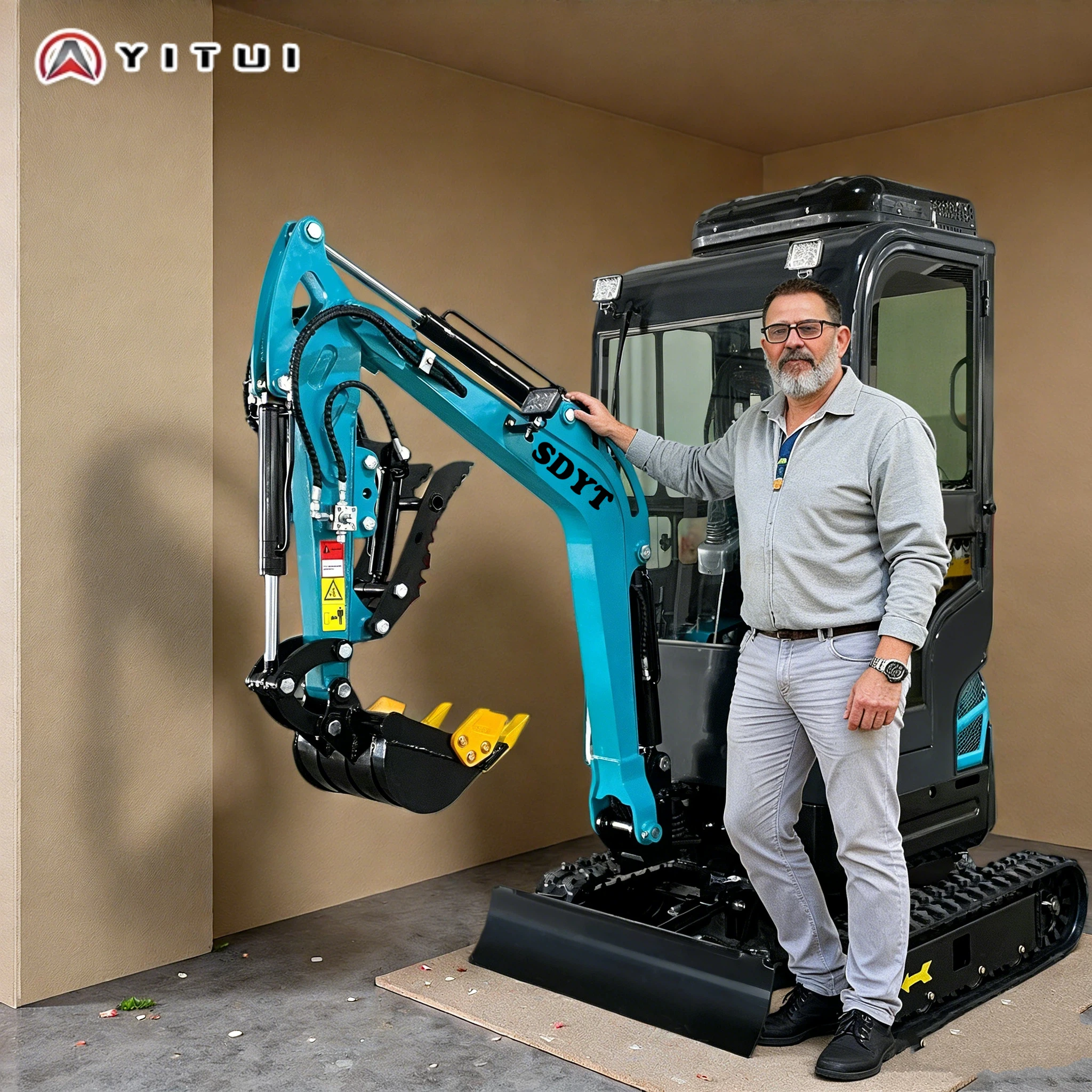 Customized Mini Excavator 1.2 Ton Engine Multi-Scenario Use Tracked China Irrigation Trenching Machine Small-Scale Engineering