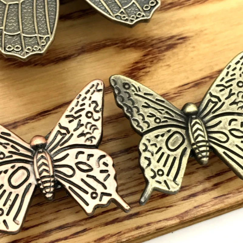 2pcs Handware Zinc Alloy Cupboard Wardrobe Pull Handle Retro Butterfly Shape Drawer Cabinet Handle Furniture Knob
