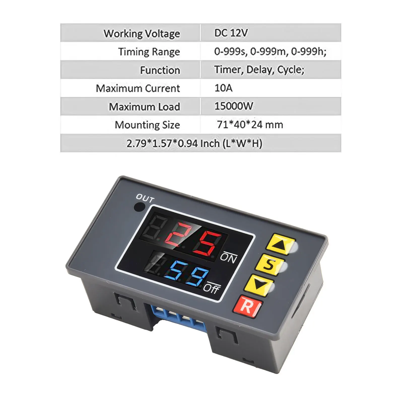 Home Switch Module 1500W 20A Control Relay Timer Water Pump 10A Cycle DC 12V Delay Digital Engine Programmable