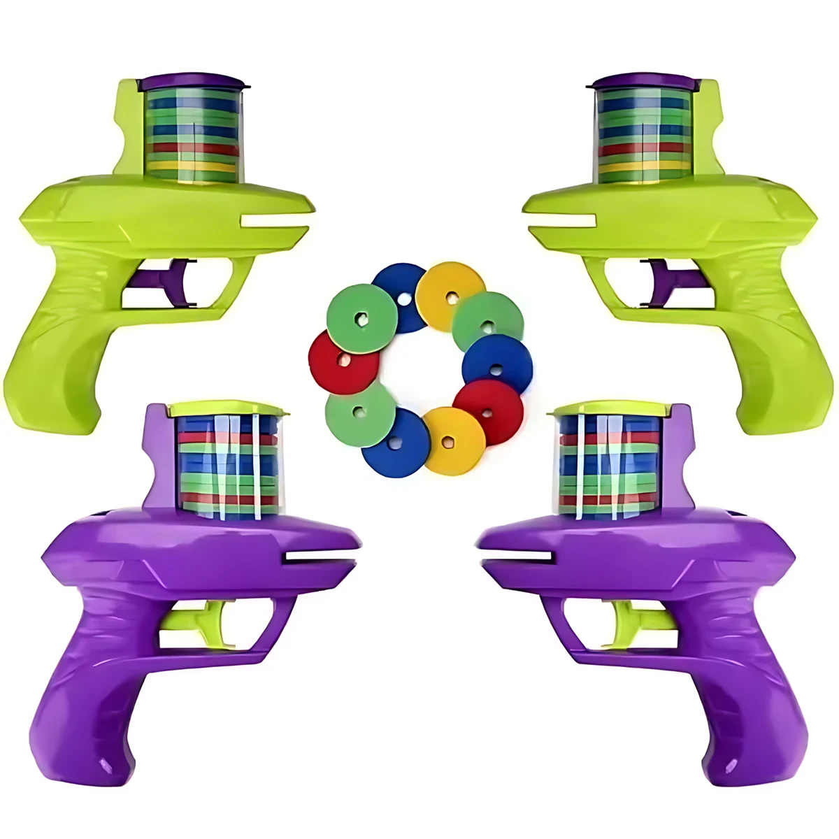 Pistolet à disque en mousse pour enfants, jeu de plein air, jouet, disque volant, lanceur de tir, Double jouet interactif Parent-enfant