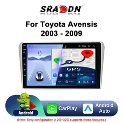 For Toyota Avensis T250 2003-2009 Android Car Radio Automotive Multimedia Player Navigation GPS Carplay Touch Screen Auto Stereo