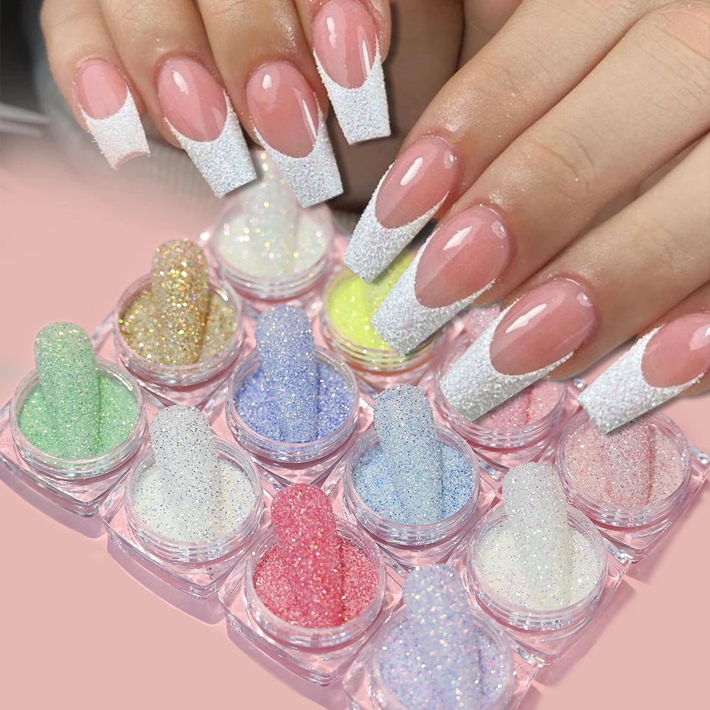 

12 цветов/набор, набор блестящих сахарных порошков для дизайна ногтей, голографические конфеты с эффектом, хромированный пигмент, УФ-гель-лак, украшения для дизайна ногтей