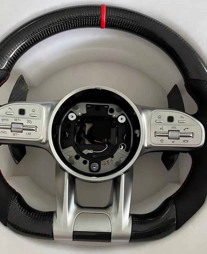 Upgrade Carbon Fiber Car B Style Steering Wheel With Button for G-Class G Wagon W464 G63 G500 G550 2019-2024