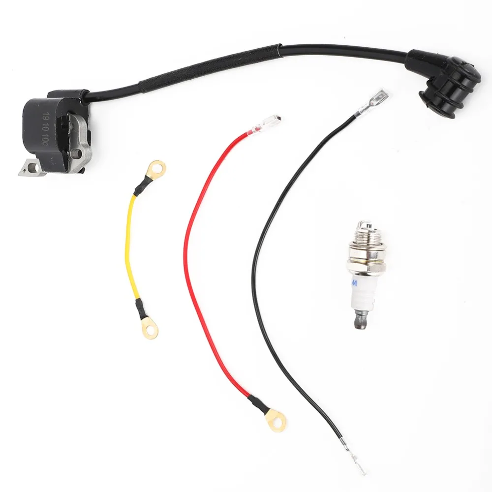 Black Ignition Coil Module With Wire Compact Spark Plug Coil Easy Installation for STIHL 020 020T 021 023 025 MS210 MS230 MS250