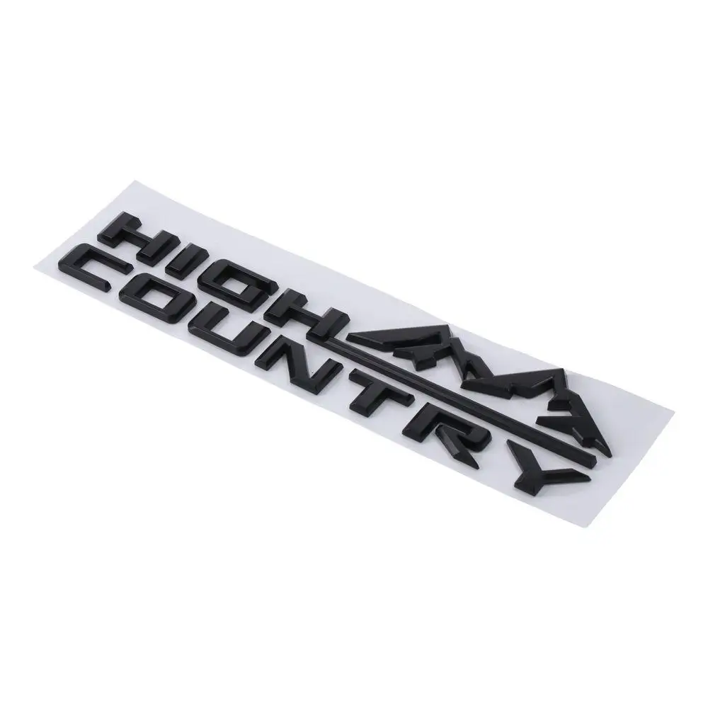 ABS High Country Logo Car Emblem Letter Style 12.01 * 2.95in 3D Fender portellone lettera Logo Badge Black Car Bumper Sticker Badge