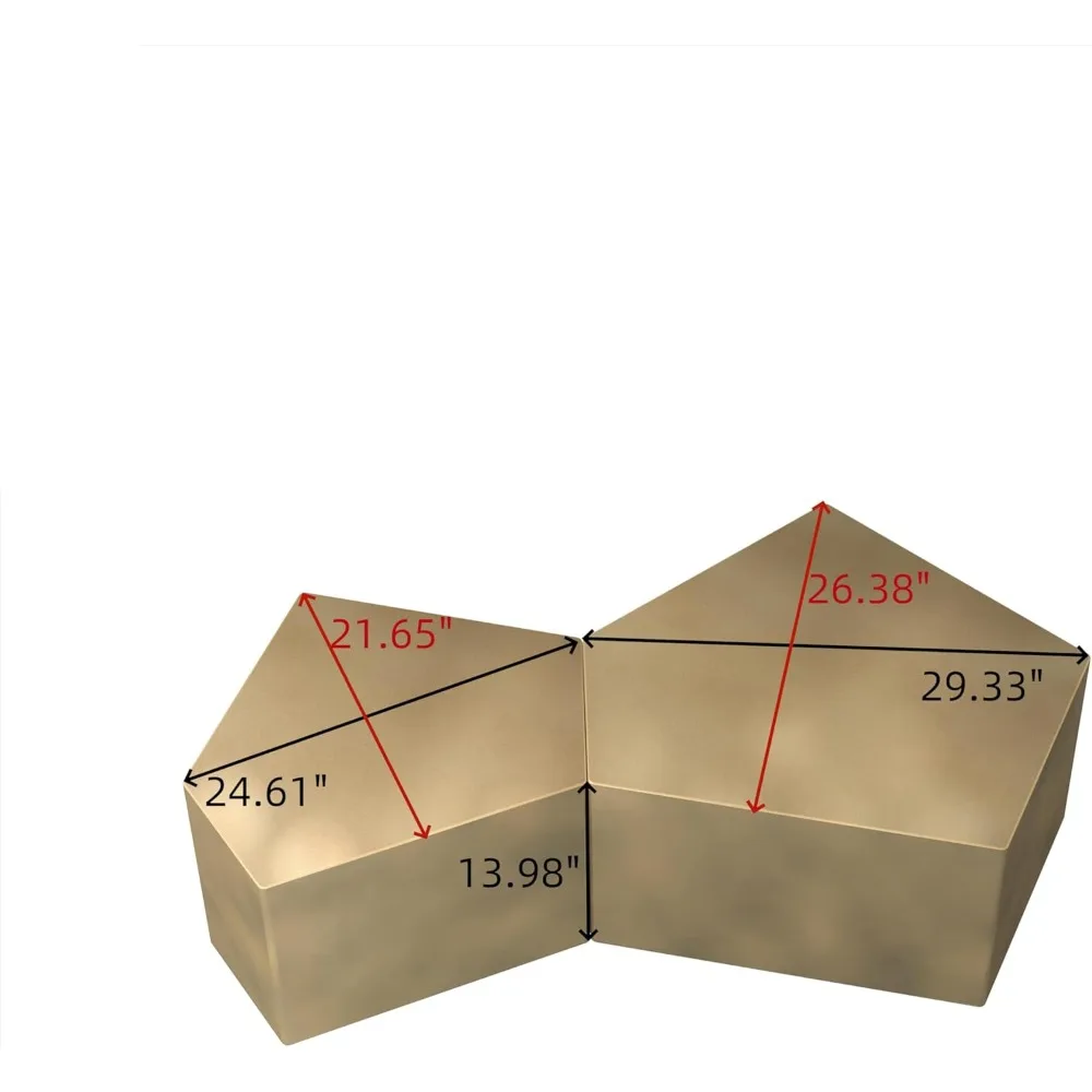 Modern 2-Piece Pentagon Nesting Coffee and End Table Set