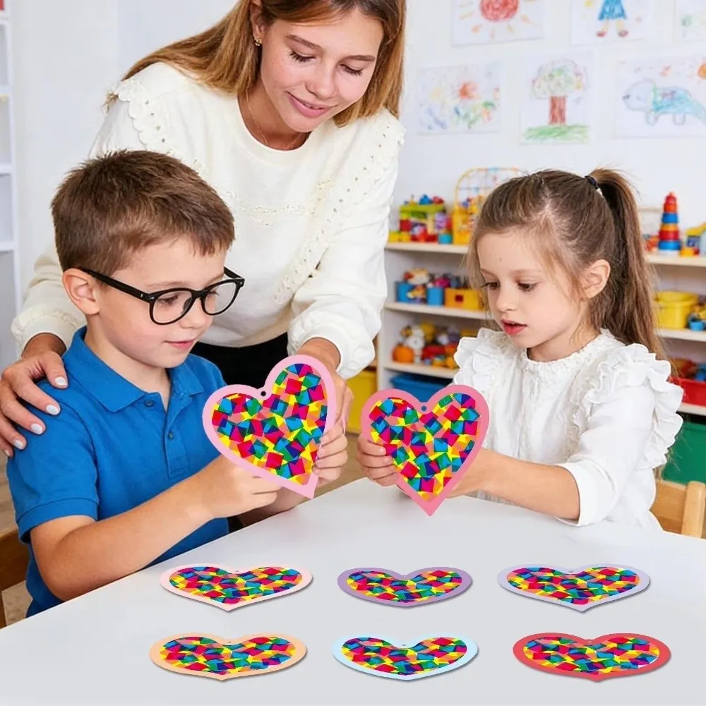 Creative Paper Cutting Kit Ability Training Colorful Handmade Suncatchers Craft Portable Educational DIY Window Decor Kit