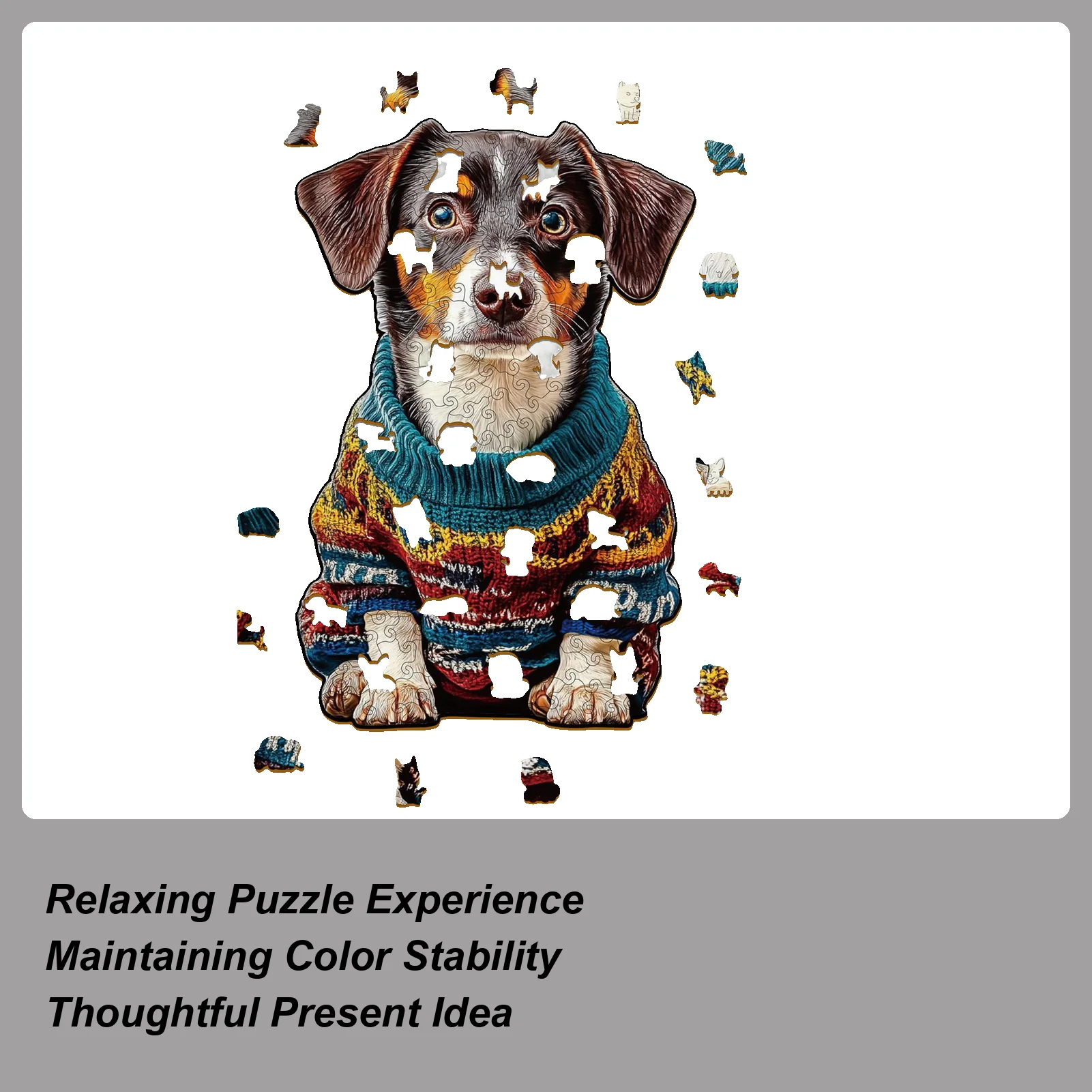 

Adult Puzzle Christmas-themed Collectible Christmas Wooden Dog Jigsaw Puzzle For Men Women Girls Youth Teens Husband Son