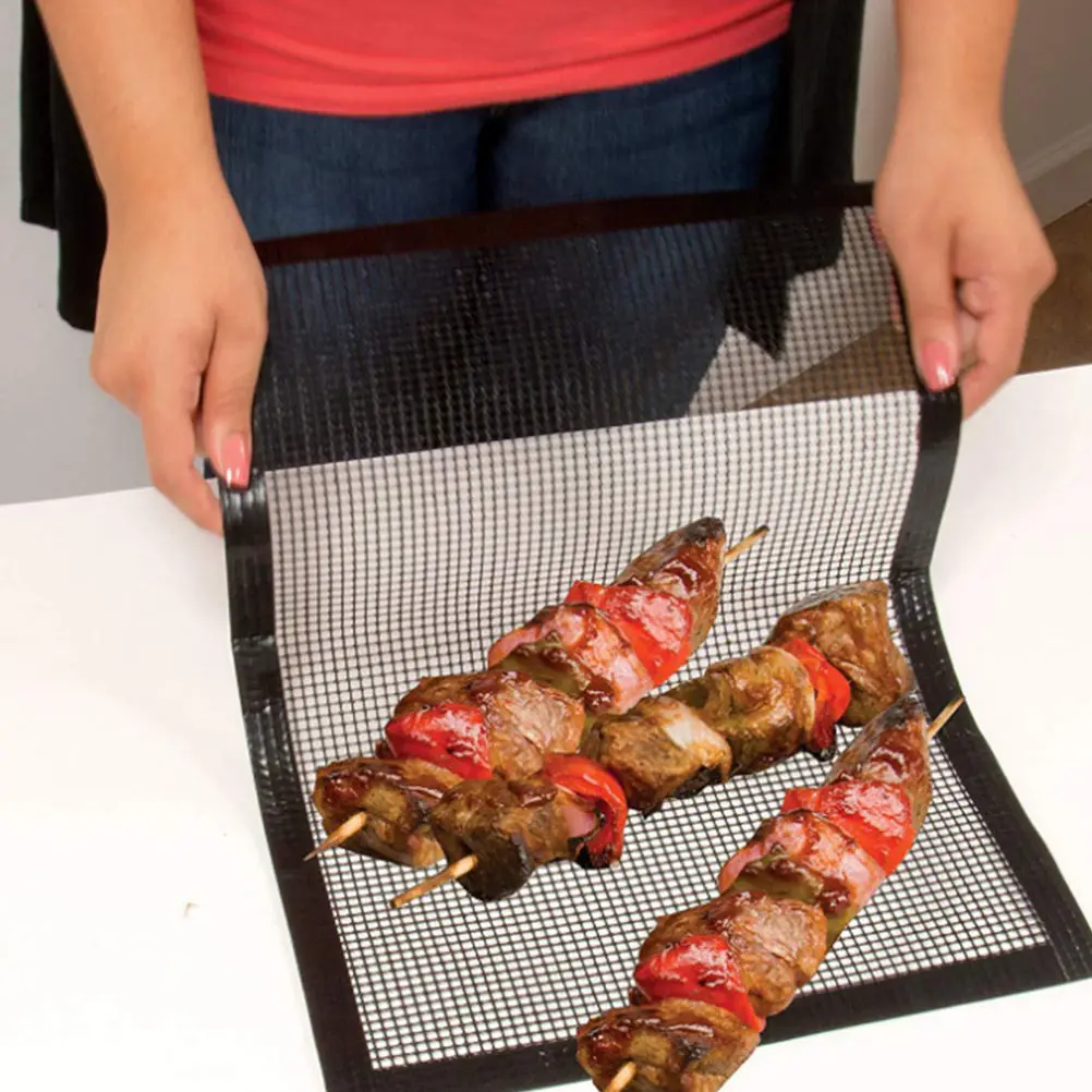

Grill Mesh Mat Reusable Non-Stick Bbq Liners Easy Clean Cooking Sheet For Electric Charcoal Grills Oven Camping Picnic