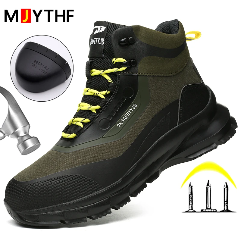 Anti Splash Water Safety Shoes Men Wear Resistant Work Boots Steel Toe Shoes Puncture-Proof Protective Shoes Security Sneakers