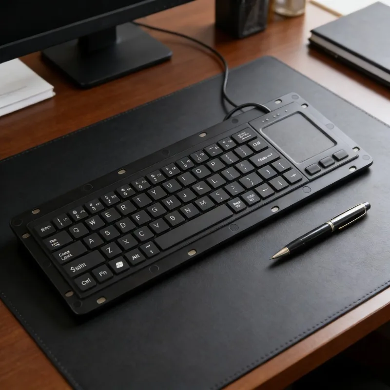 

New K-68 Keyboard Mouse Combo Wired Industrial Keyboard with Touchpad/Trackball Anti-Static Anti-Interference Magnetic Ring