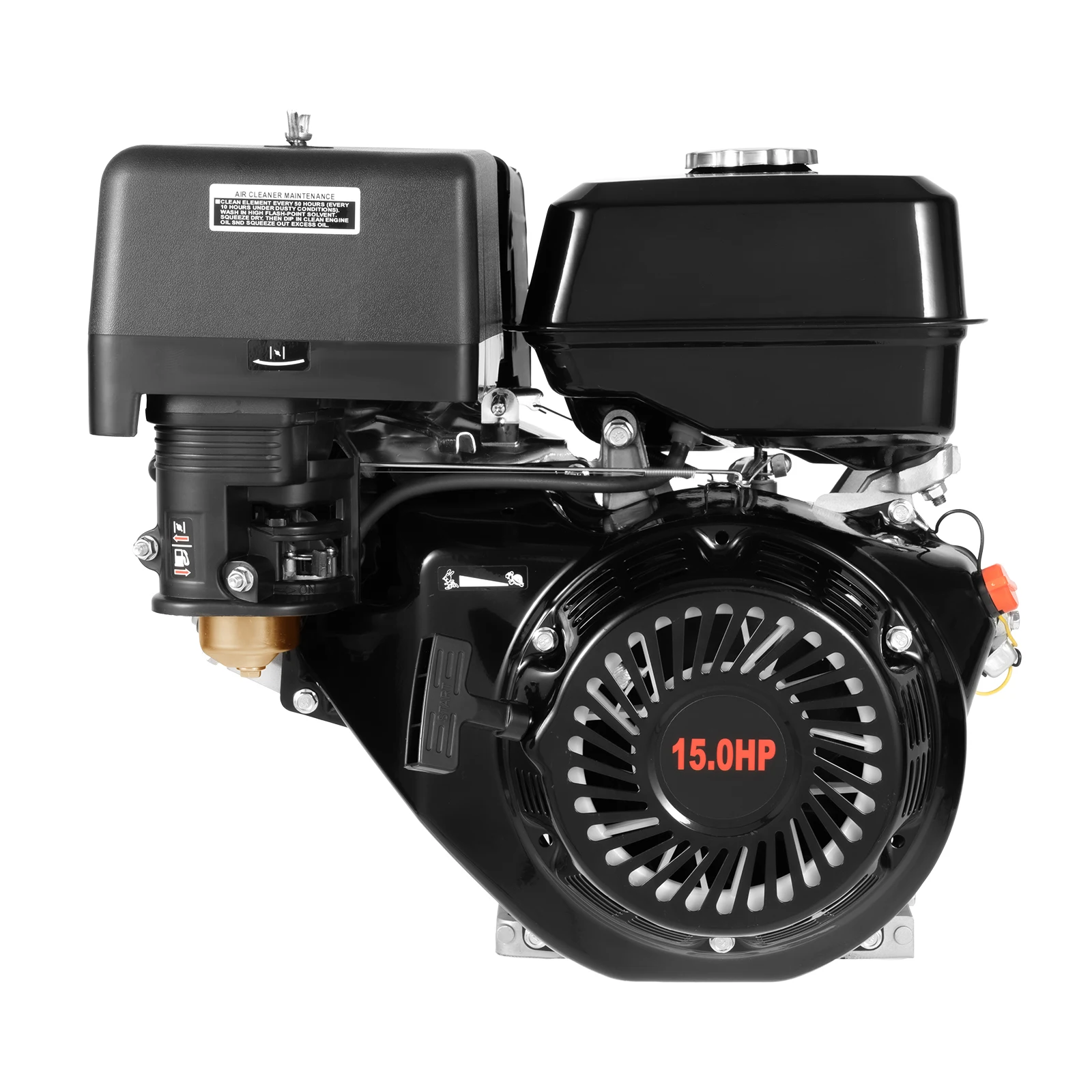 15HP 420CC 4-Stroke Gasoline Engine 9.7KW Hand Start OHV Air Cooling Gas Powered Engine Motor for Go Karts Compressors 3600RPM