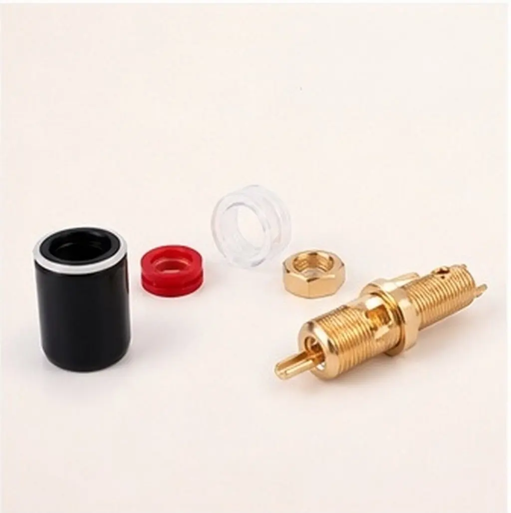 2pcs Solderless Banana Plug Terminal Connectors 4mm Pure Copper Audio Speaker Wiring Adapters Black Red