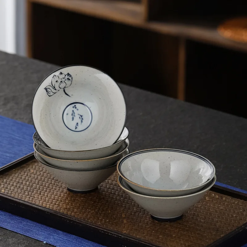 

Antique hat cup, Chinese Chinese retro blue and white teacup,master cup, single cup teacup, small wine bowl, wine glass