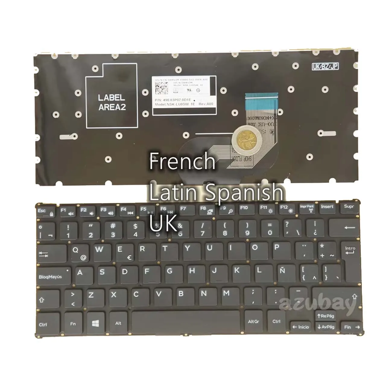 

LA Latin Spanish French AZERTY UK Keyboard for Dell Inspiron 3195 2 in1, 3185 2 in 1, 11 3162 3164 3180,3168 3169 3179 033P9C