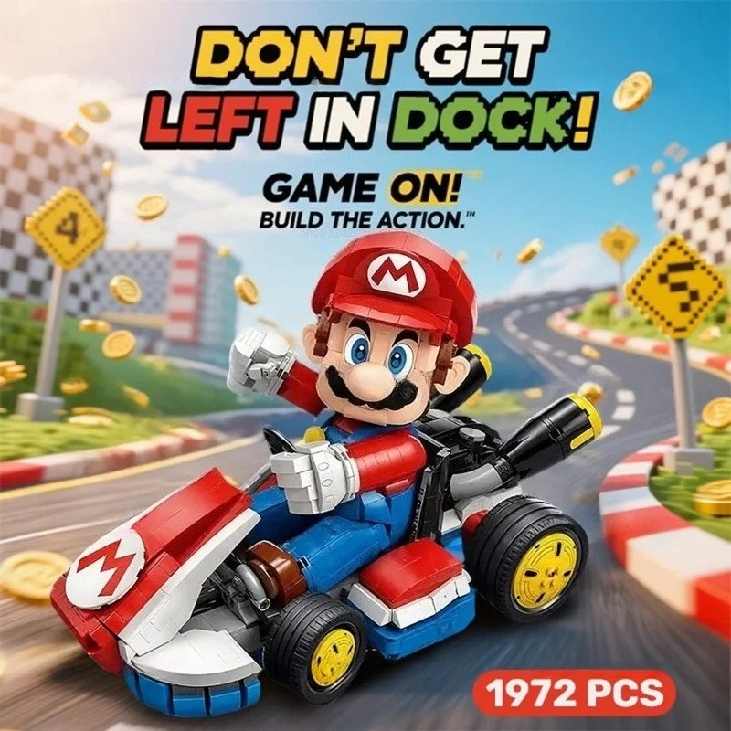 

2025 New Standard Racing Kart Building Blocks 1972pcs Educational DIY Bricks Toy Set for Kids Boys Girls Creative Gift Race Car