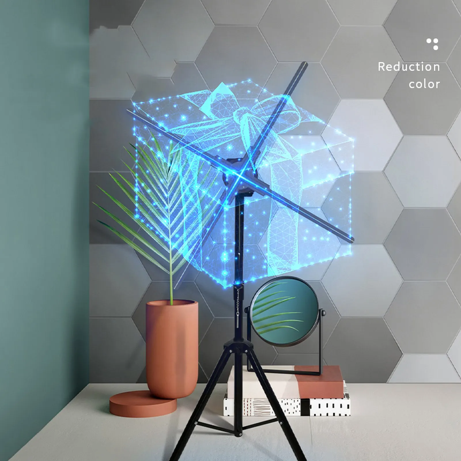 Imagem -02 - Naked Eye Holograma Projetor Fan Wi-fi Led Sign Holographic Lamp Player Remote Adjust Display Publicidade Logo Light 100cm 3d