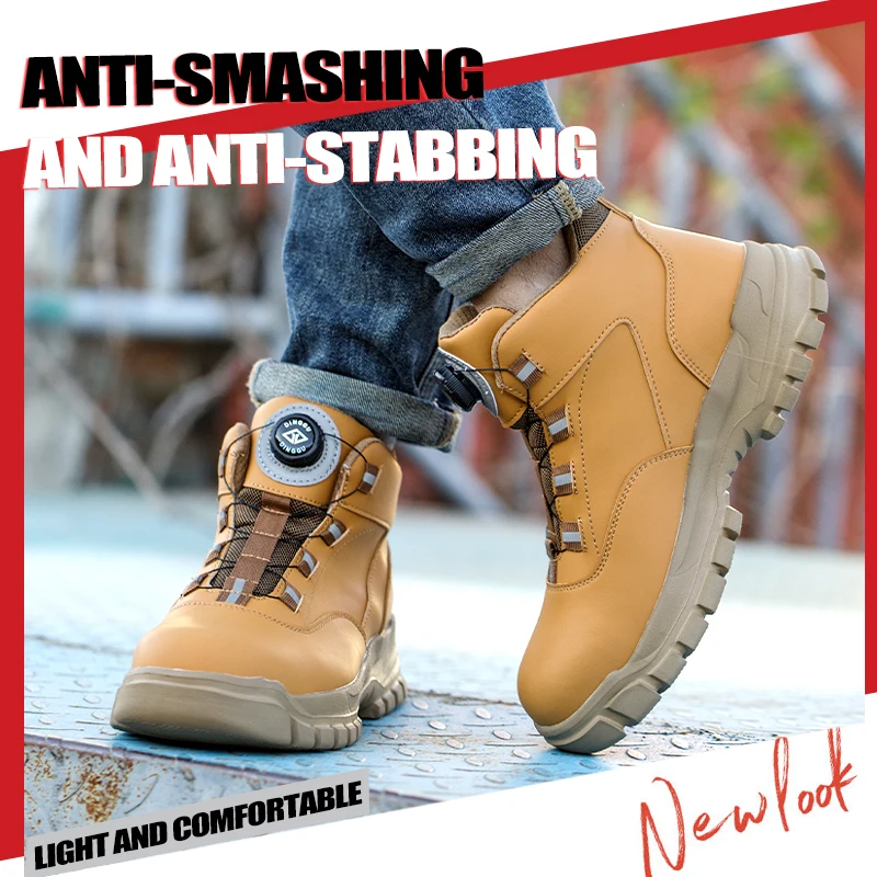 Men's Heavy Duty Puncture Resistant Industrial Safety Shoes Steel Toe Work Boots Anti-Static Comfortable Safety Shoes for Men