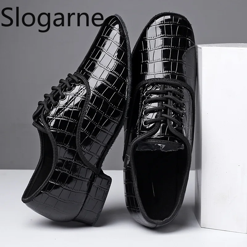 Soft Leather Waltz Shoes Men Modern Tango Social Ballroom Dance Shoes Suede Fur Sole Male Cowhide Jazz Latin Shoes Large Size 49