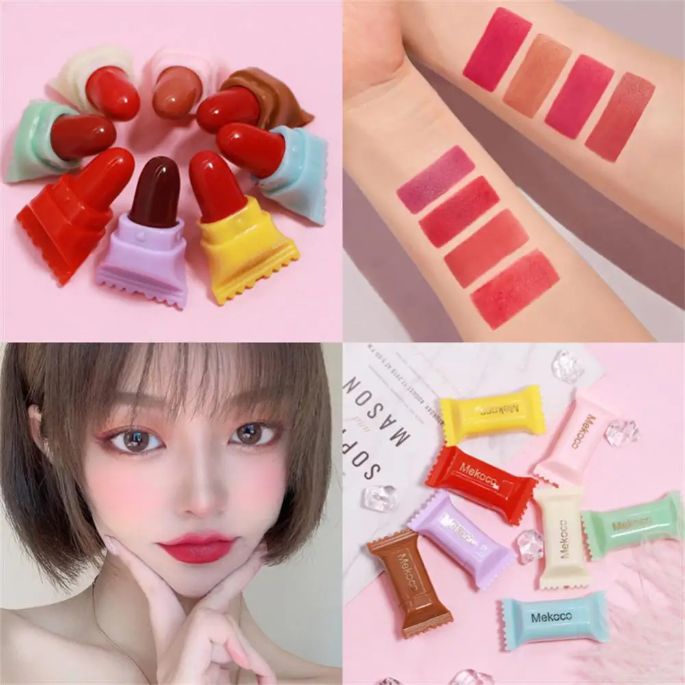 Mini lápiz labial mate Candy, lápiz labial Sexy, tinte de labios rojo, lápiz labial de terciopelo, resistente al agua, brillo de labios de larga duración, Cosméticos de maquillaje