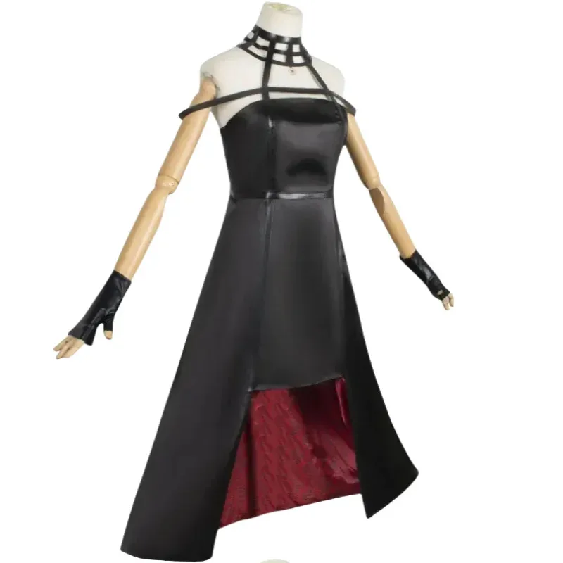 2025 aaa disfraz de Cosplay diadema elástica medias hasta el muslo medias peluca pendientes Yor Forger vestido conjunto completo