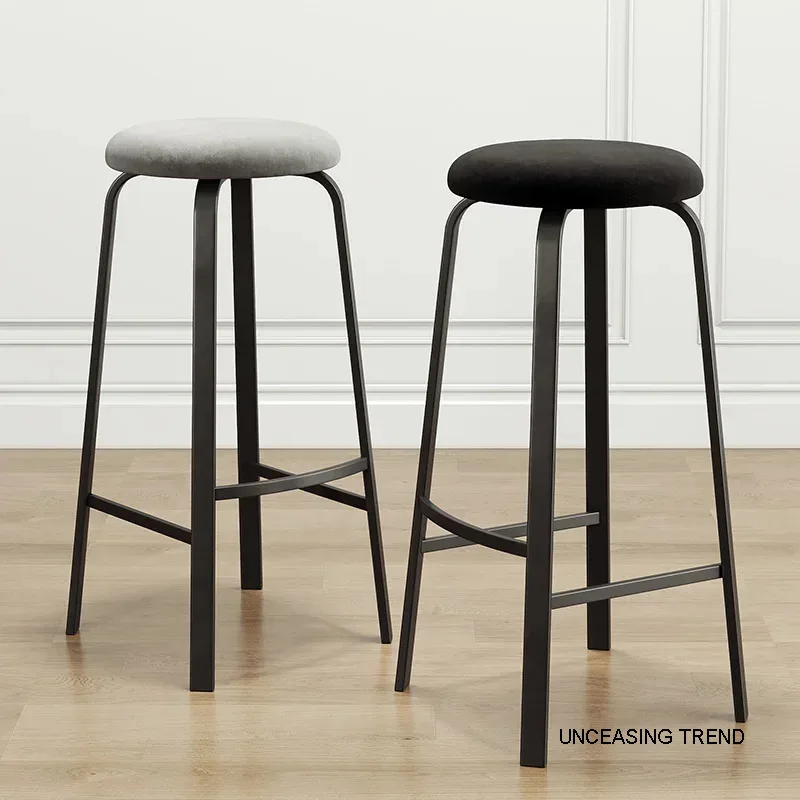 Trendy Modern Bar Stool Metal Luxury Faux Luxury Dining Room Bar Stools Round Kitchen Sillas Para Barra De Cocina Home Furniture