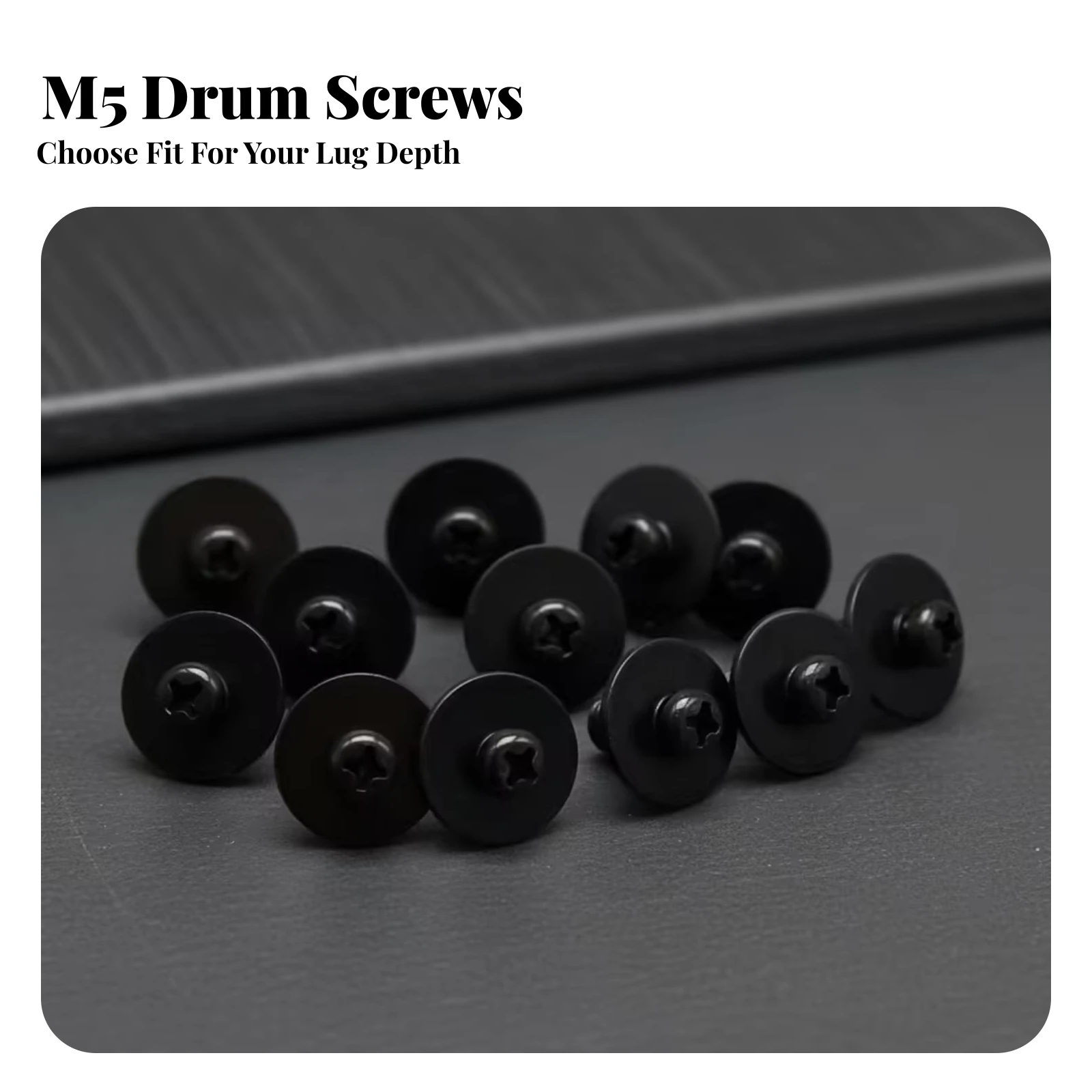 100 Pieces Black Iron Drum Screws Precision-Engineered Percussion Instrument Accessory Hardware Wear-Resistant Fasteners