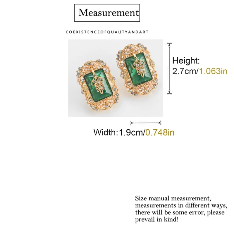 Vintage Green Earrings Natural Stone Palace Pearl Wedding Accessories Antique Gold Color Luxury Designer Jewelry 2025 Christmas