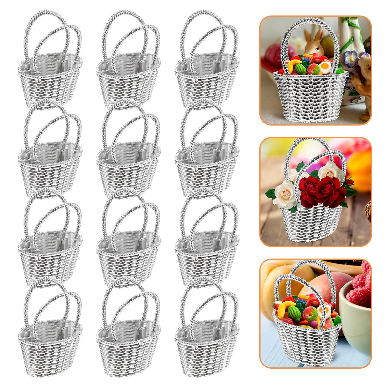 

12Pcs Candy Baskets Small Handheld Mini Multi-Purpose Party Favors for Wedding Baby Shower Candy Gift Storage Containers