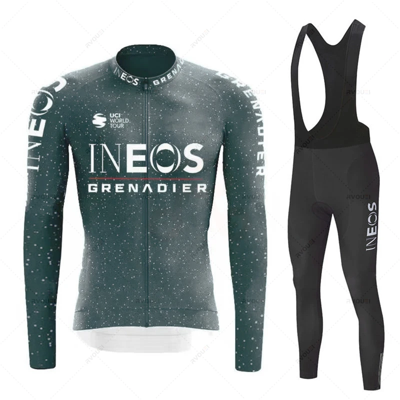 Ineos Grenadier Autumn Cycling Jersey Set Long Sleeve Quick-Dry Bicycle Clothing MTB Maillot Ropa Ciclismo Road Bike Sports Wear