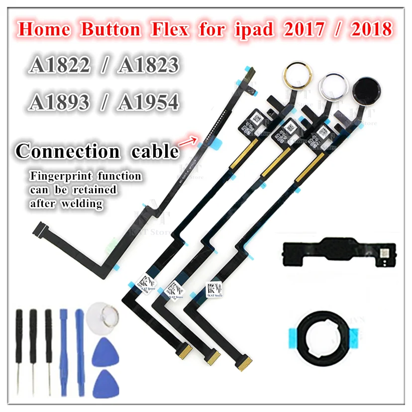 

1Pcs Home Button Menu Key Flex Cable Bracket Rubber Gasket Assembly Replacement for IPad 5th 2017 9.7 Inch 6th 2018