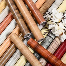 40CM Thickened Waterproof Wood Grain Stickers Self-adhesive PVC Wardrobe Cabinet Desktop Modern Furniture Decorative Wallpaper