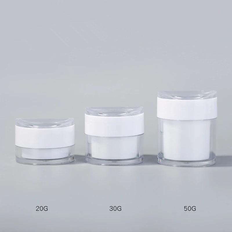 

50Pcs 20/30/50g White Plastic Empty Jar Pot Cosmetic Makeup Face Cream Containers Nail Art Organizer