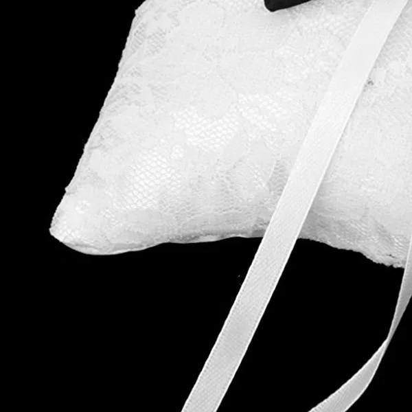 

Wedding Accessories Bow Ring Pillow Party Favors Black Satin Bride Decor