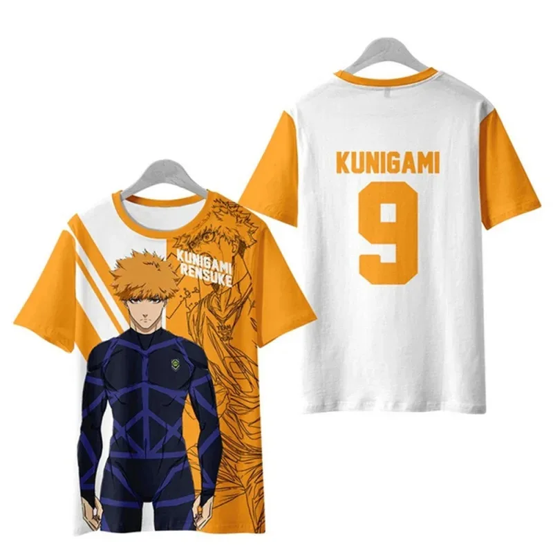 Camiseta de Anime Blue Lock ISAGI CHIGIRI BACHIRA NAGI KUNIGAMI disfraces Cosplay BAROU camisetas de entrenamiento de fútbol poliéster estampado 3D