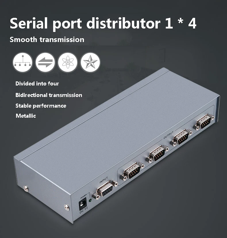 Distribuidor de porta serial de fornecedor de alta qualidade DTECH 1 a 4 divisor Rs232